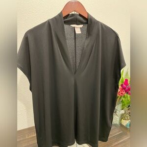 H&M Black V-Neck Blouse